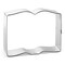 Open School Book Cookie Cutter 3.75 in, CookieCutter.com, Tin Plated Steel, Handmade in the USA